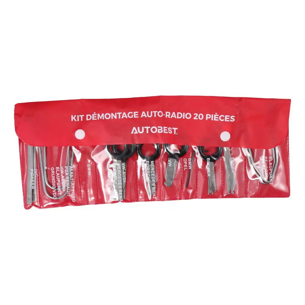 مفتاح إزالة الراديو من الفولاذ المقاوم للصدأ ، أحمر وأزرق ، أداة إزالة راديو السيارة للشاحنة ، 20 #6