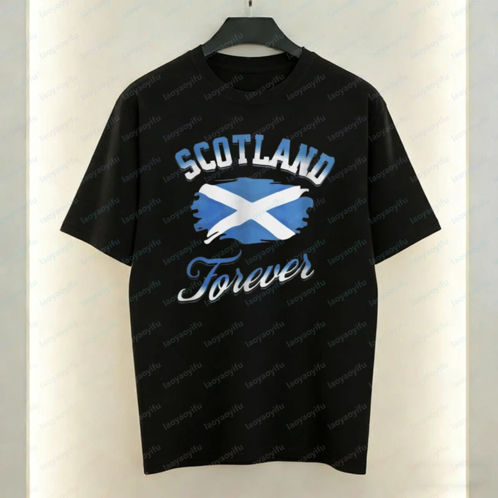 

Vintage Scotland Flag T-Shirt Scottish Pride Souvenir Scottish Soccer Part Supplies Fashion Streetwear Patriotism Men's Clothing