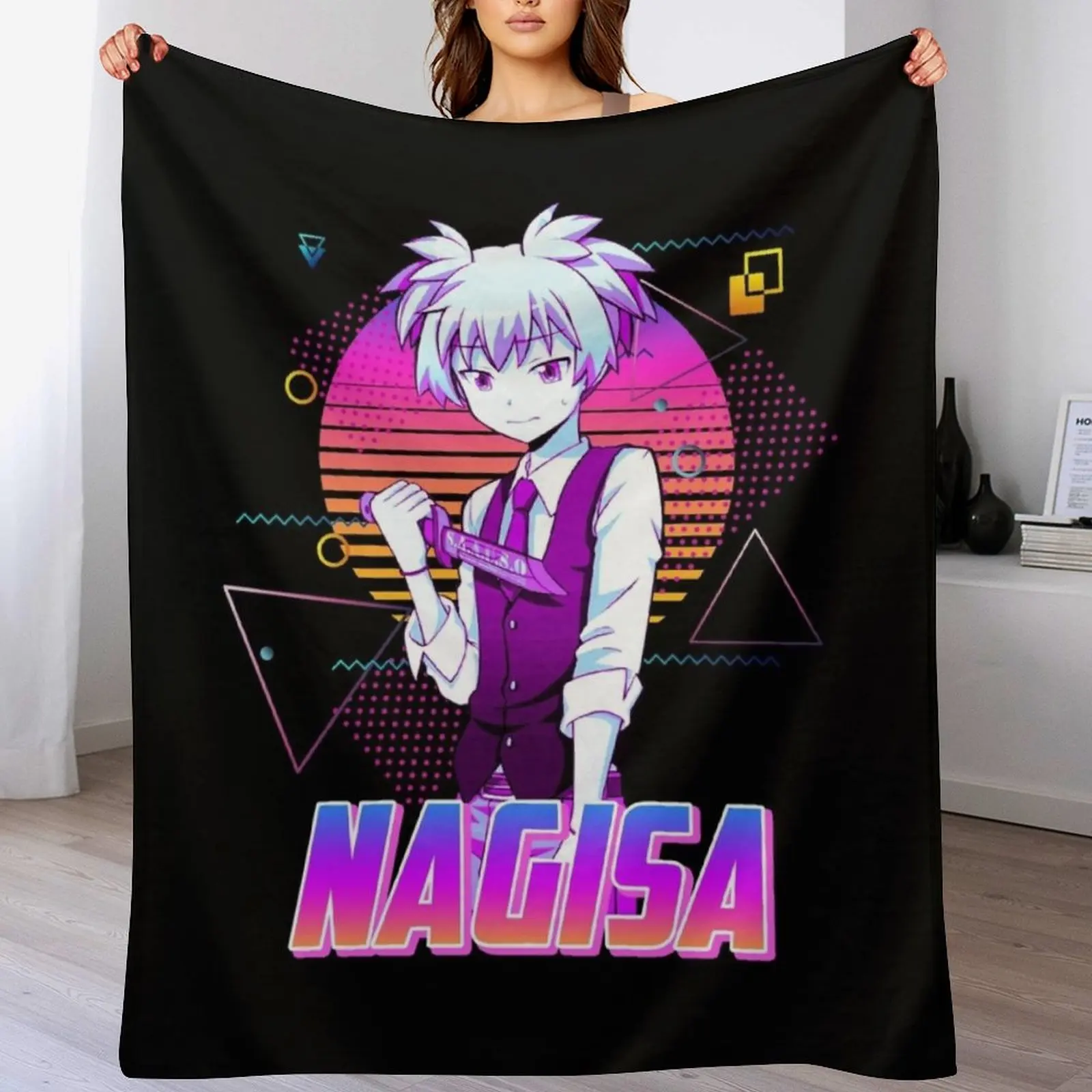 Nagisa Shiota- Retro Art Throw Blanket Weighted Beautifuls Blankets