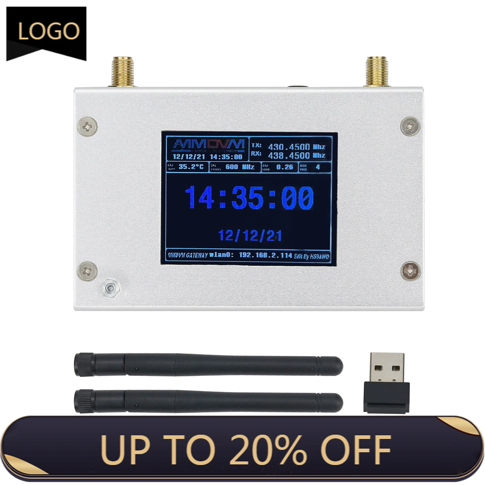 Duplex MMDVM Hotspot with Aluminum Alloy Shell Color Display Screen Supporting for C4FM/DMR/DSTAR P25