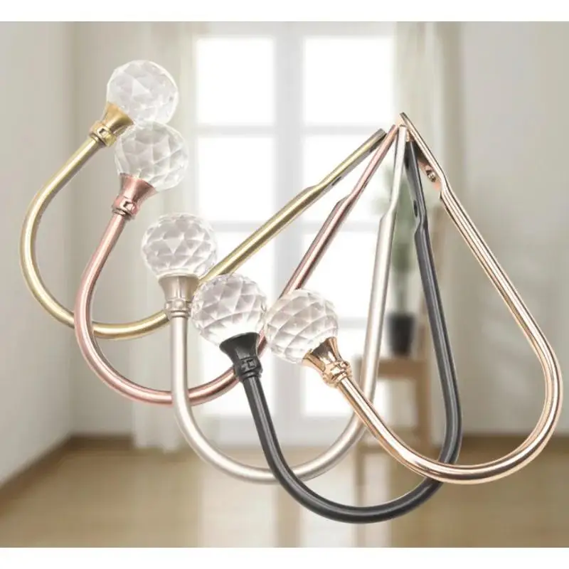 1pcs Useful New Large Stylish Curtain Hold Back Metal Tie Tassel Arm Hook Loop Holder U Shaped Round Window Wall Decor Hanger