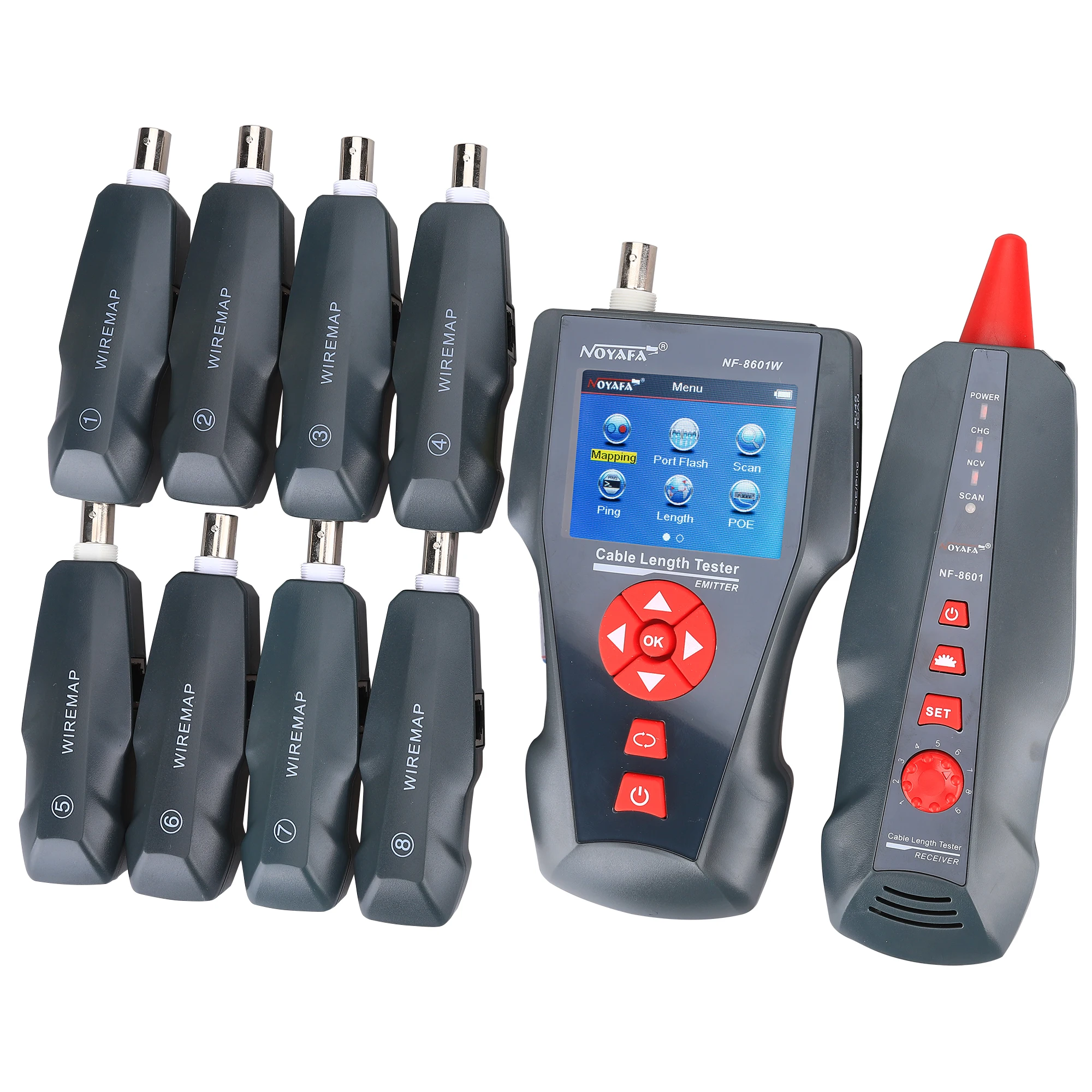 NF-8601W Multifunction Network Cable Tester RJ45 RJ11 BNC POE PING Crosstalk Test Network Wire Cable Tracker