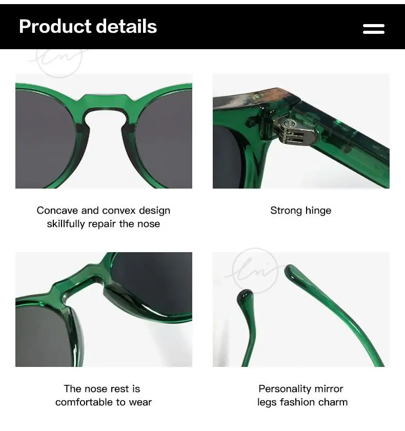 LM Klassische Runde Polarisierte Sonnenbrille Frauen Männer Tee Objektiv Outdoor Driving Shades Vintage Sonnenbrille Unisex UV400 Gafas De Sol – Detail 34