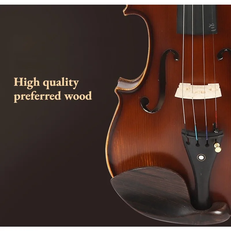 Professional Stringed Instruments Acoustic Violin 1/2 1/4 1/8 3/4 4/4 Full Size Natural Solid Wood Violin with Violin Case Bow