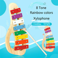 8 Notes Xylophone with Drumsticks for Kid Enlightenment Educational Toy Maple Glockenspiel Orff Musical Instrument