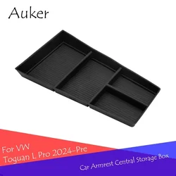 For VW Tiguan L Pro 2024-Pre Console Car Armrest Central Storage Box Center Container Glove Organizer Case Sticker