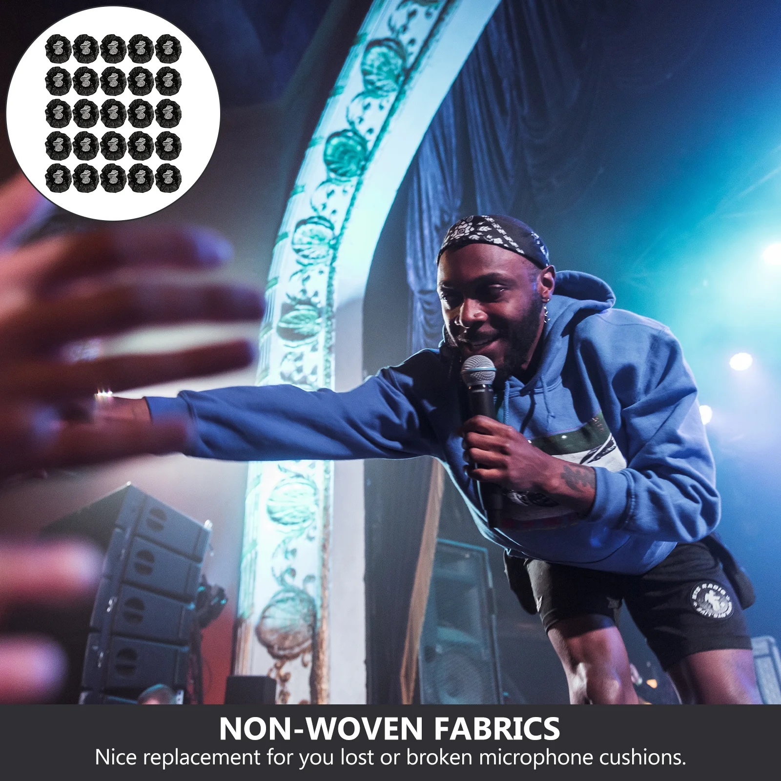 

100pcs Microphone Windproof Cover Non-Woven Disposable Mic Protector Anti-Splash Ktv Singing Accessories Microphone Sleeve