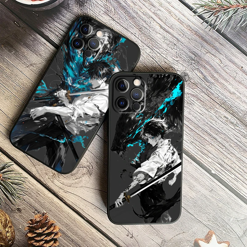 Jujutsu Kaisen Satoru Gojo For iPhone 15 14 13 12 11 XS XR X 8 7 SE Pro Max Plus Mini Black Back Phone Case