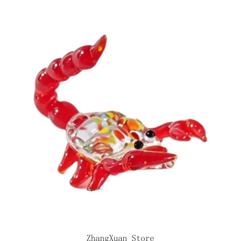 Miniatur-Display-Akzent, bunte Tierfigur aus Glas mit klarer Oberfläche für Schreibtisch, Eingangsbereich und Heimbüro – Detail 4