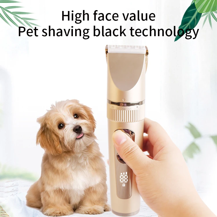 Rechargeable cordless grooming kit pet dog electric hair clipper dog and cat powerful hairdresser with comb guide