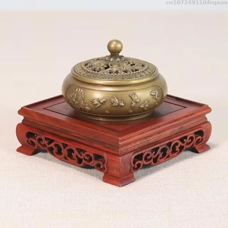 Juegos de té con Base de ébano rojo, artesanía de Pedestal de madera, figuritas, jarrón, quemador de incienso, soporte de exhibición, maceta de flores, estantes decorativos para bonsái