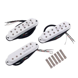 HOMELAND 3Pcs Mini Alnico V Single Coil SSS Guitar Pickups Humbucker For Guitar Bass Musical Instrument GMN45 (White)