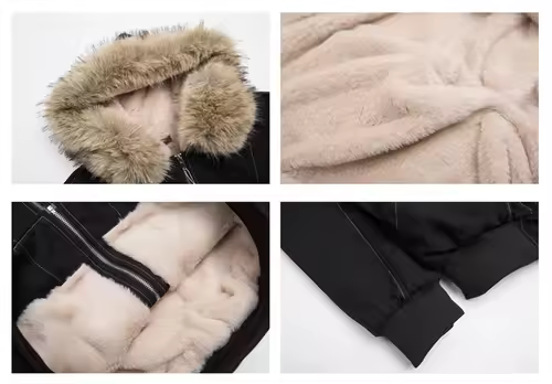 ZAROY Fur Collar Hooded Parkas Y2k Harajuku Thicken Padded Jackets Casual Zipper Gothic Women&Men Winter Coats Streetwear кур - Image 6