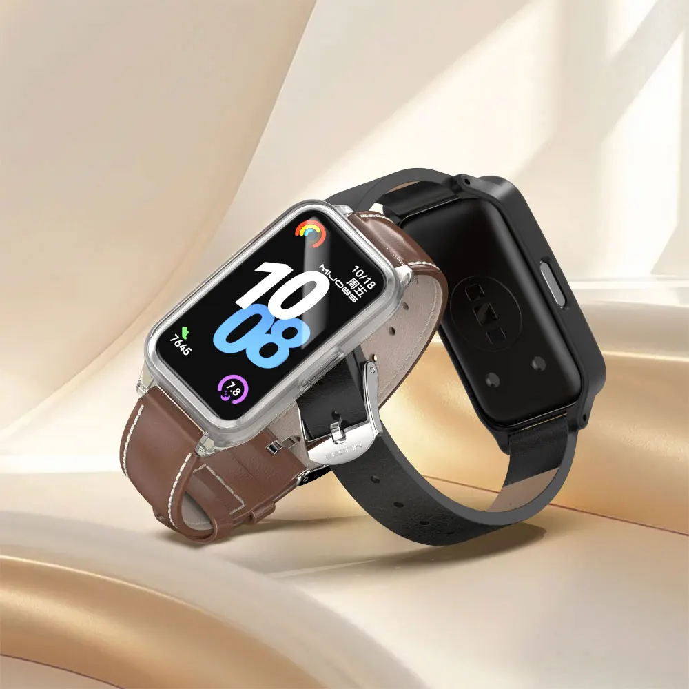 حزام جلدي لهواوي باند 10 9 for huawei 8 حزام ساعة بديل حزام المعصم الرياضة حلقة سوار لهواوي Smartband 9 10