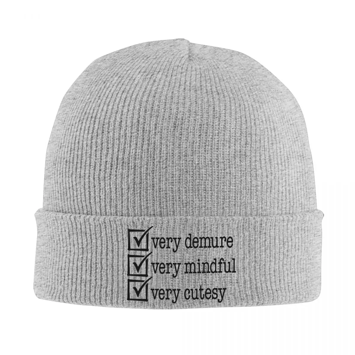 Very Demure Very Mindful Very Cutesy Knit Hat Beanie Autumn Winter Hats Warm Casual Cap Men Women