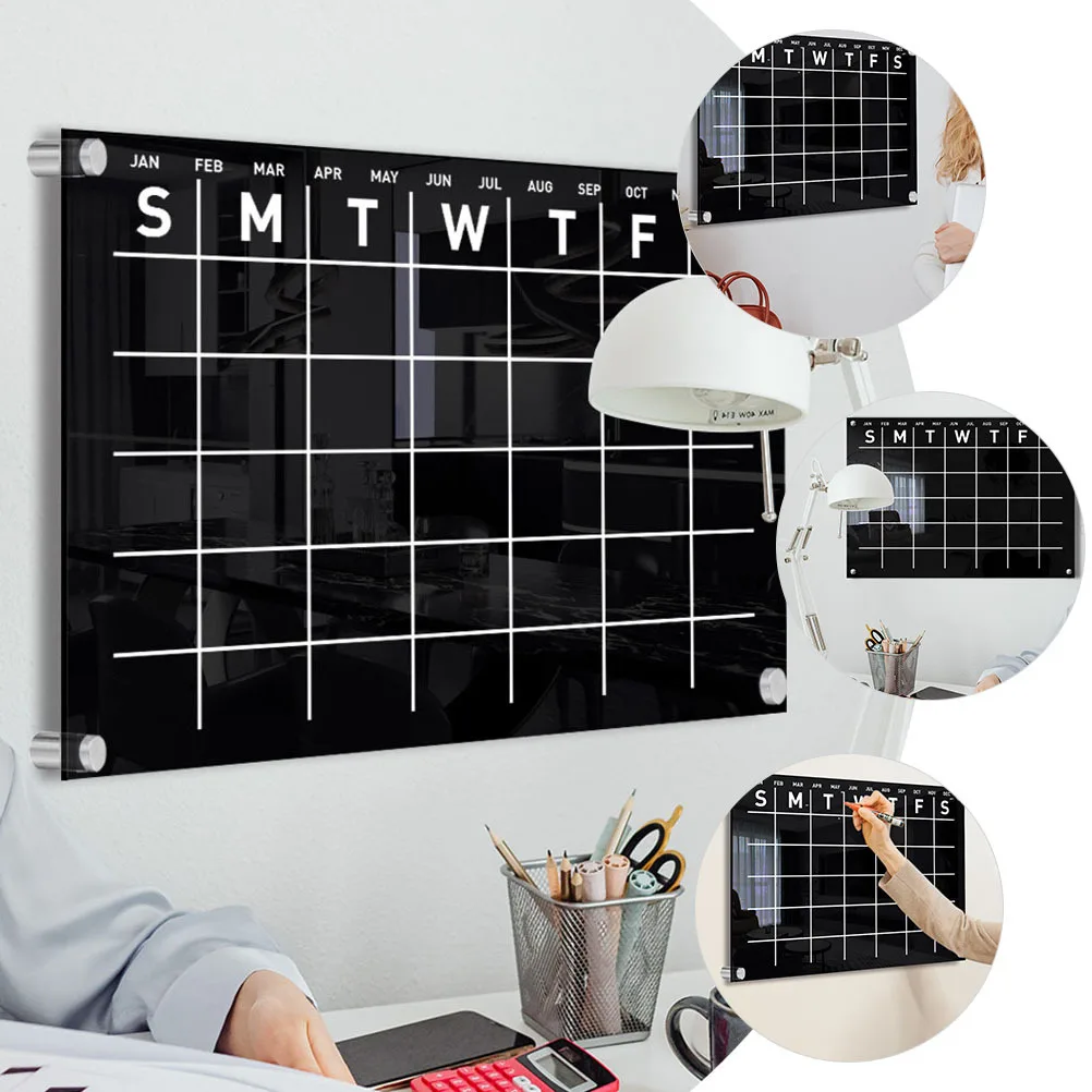 1 مجموعة الاكريليك جدار التقويم معلقة الأسبوعية مذكرة مجلس رسالة الجاف محو مجلس مخطط المنزلية مكتب متجر ديكور #6