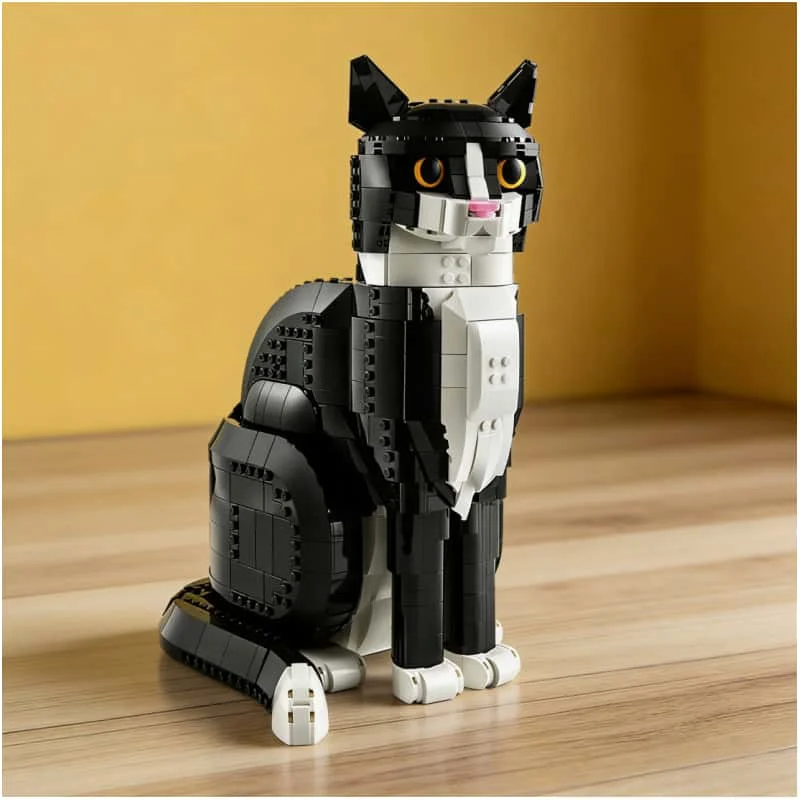 

2025 New cat animal model building blocks assembly cute cartoon building blocks educational toys, adult Christmas birthday gifts