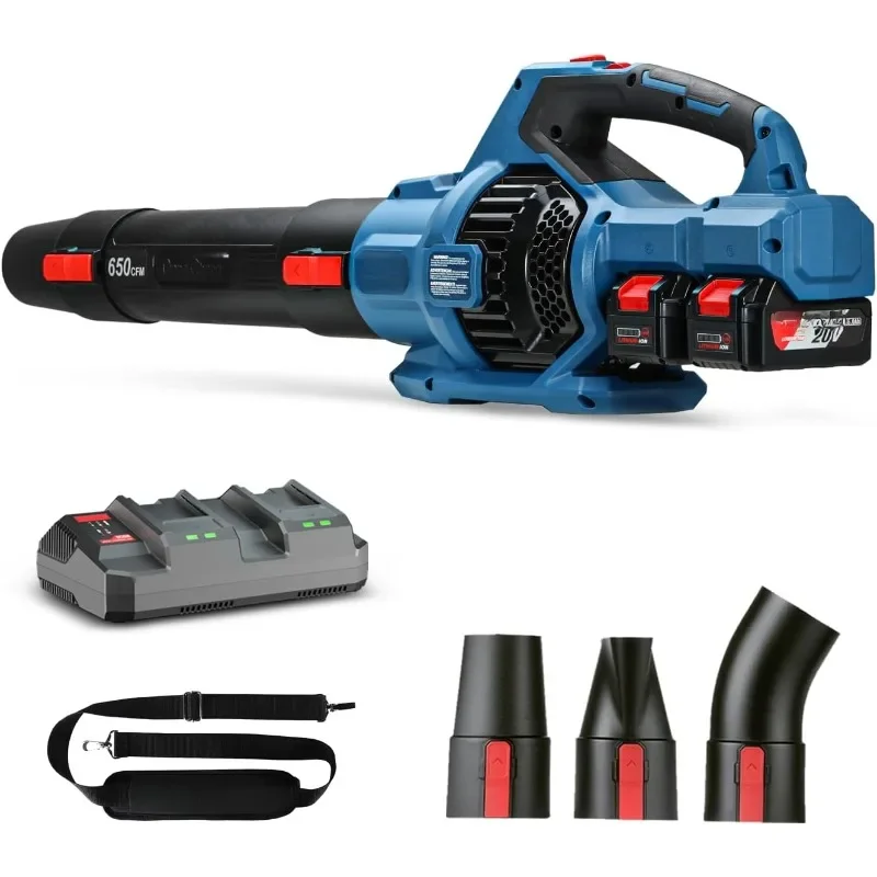 40V Cordless Leaf Blower withBatteries and Charger,Variable Speed Jet Fan Motor Electric Leaf Blower for Town Care,Patio,Blowing