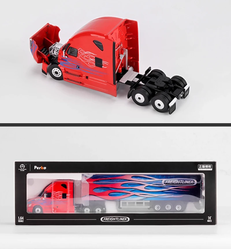 

Perka 1:64 Scale Heavy Truck Trailer Alloy Simulation Model Static Collection Decorated Holiday Toys Souvenir Gift