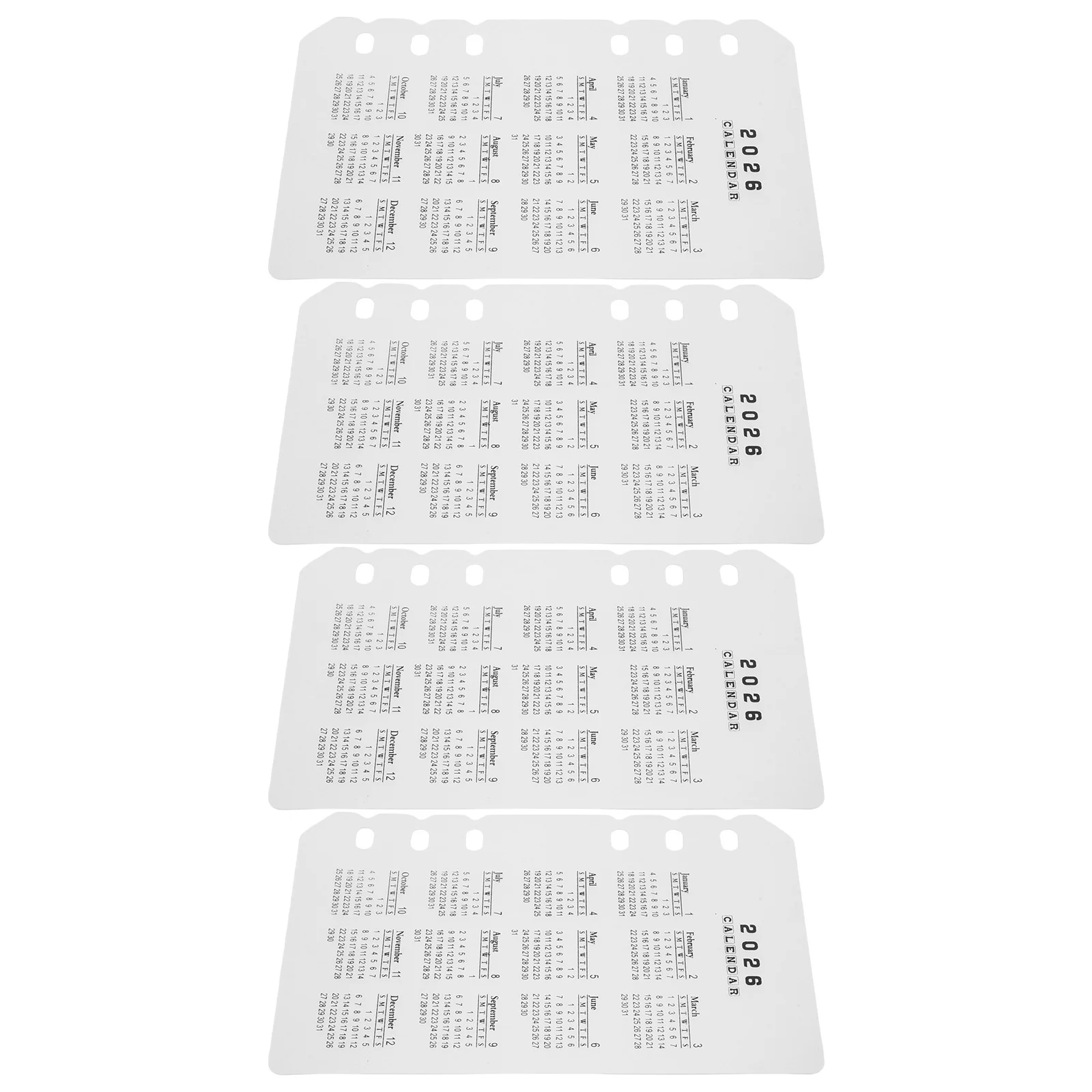 4 Stück Kalenderteiler aus mattiertem Kunststoff, 2026 mattes Finish, nachfüllbar, Planer-Einsätze, Notizbuch-Binder-Zubehör