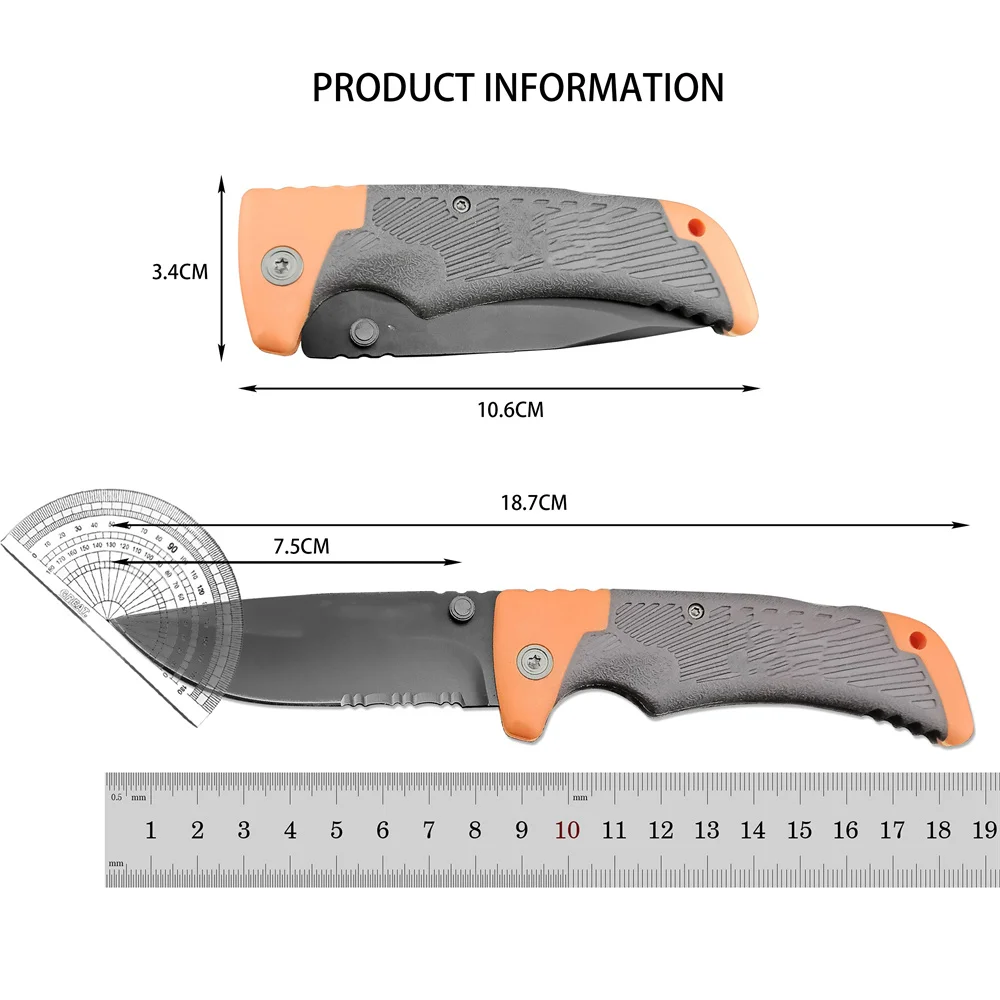 Tops Mini GB Tactical Pocket EDC Folding Knife Rubber Handle Outdoor Camping Hunting Knives Survival Multifunctional Small Tool