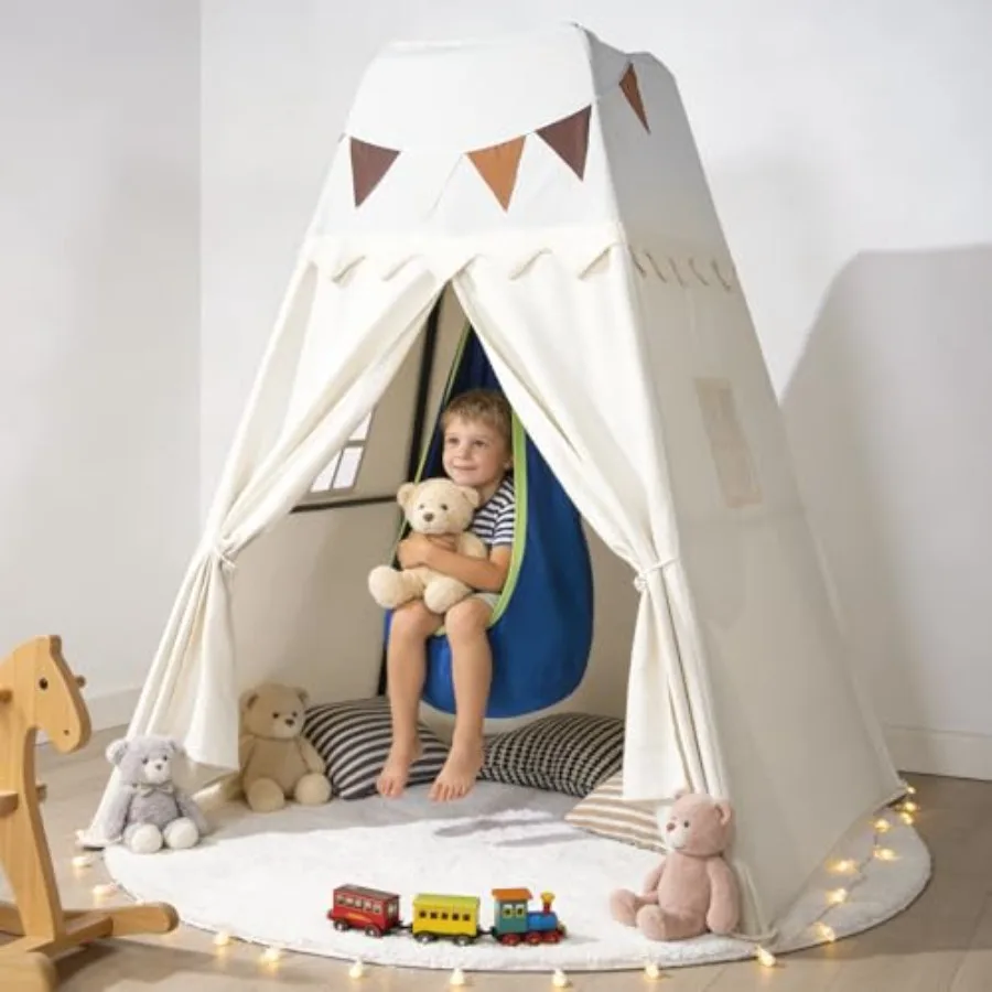 

Indoor and Outdoor Swing Stand Frame with Sensory Pod Swings and Tent, Heavy Duty Metal Frame, Cotton Sensory Pod Swing, Large