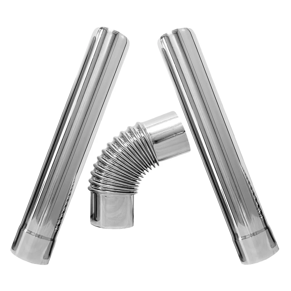 

3Pcs Flue Pipe Set Stainless Steel Gas Water Heater 90 Degree Elbow Straight Tube Chimney Vent Exhaust Tube Stove Flue Elbow