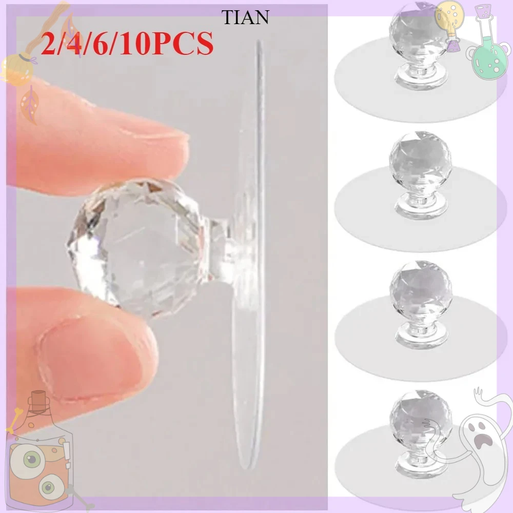 2/4/6/10pcs Cabinet Drawer Knobs Diamond Crystal Shaped Pull Handle for Wardrobe Kitchen Cupboard Bathroom Furniture Door Window
