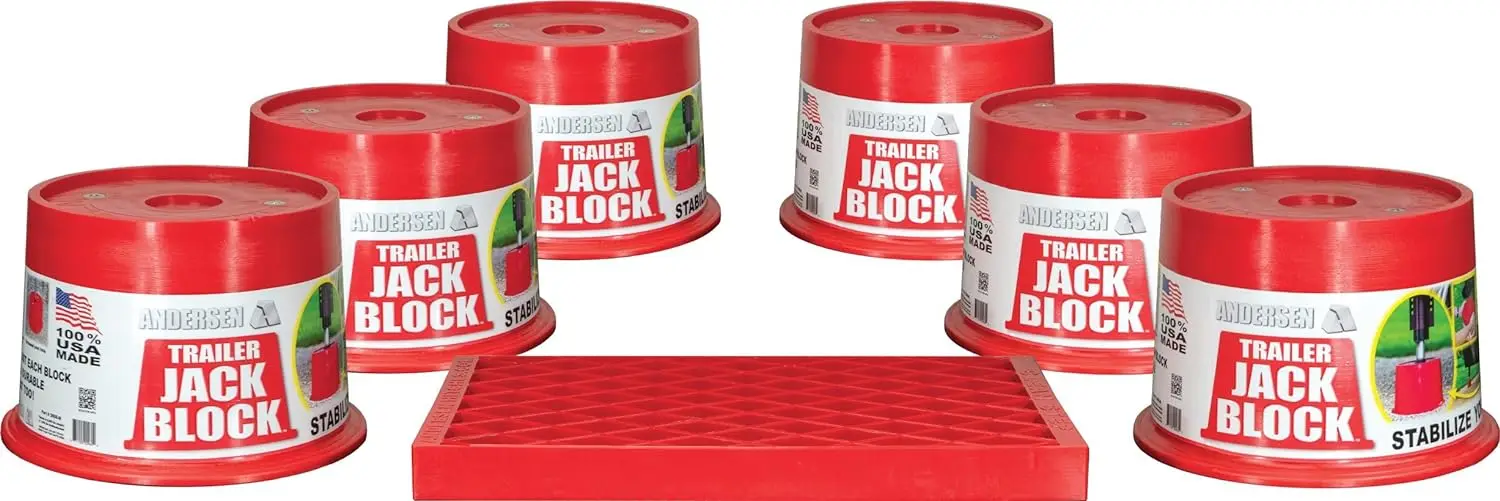 RV Accessories | 6-Pack Trailer Jack Blocks w/ Free Clean Step | Leveling Block Chocks | 3608