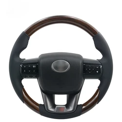 Upgrade for Toyota Fortuner Land Cruiser LC70 LC79 LC Pick UP Hilux Revo Innova Custom Sport Leather Wood Steering Wheel