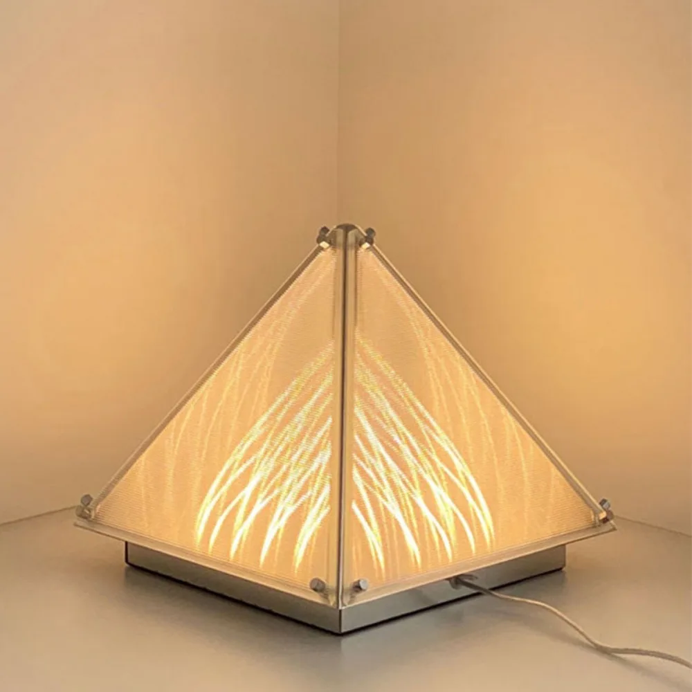 Nordic Style LED Pyramid Lamp Modern Art Table Lamp Living Room Sofa Bedroom Hotel Bedside Atmosphere Table Light Desk Lamp