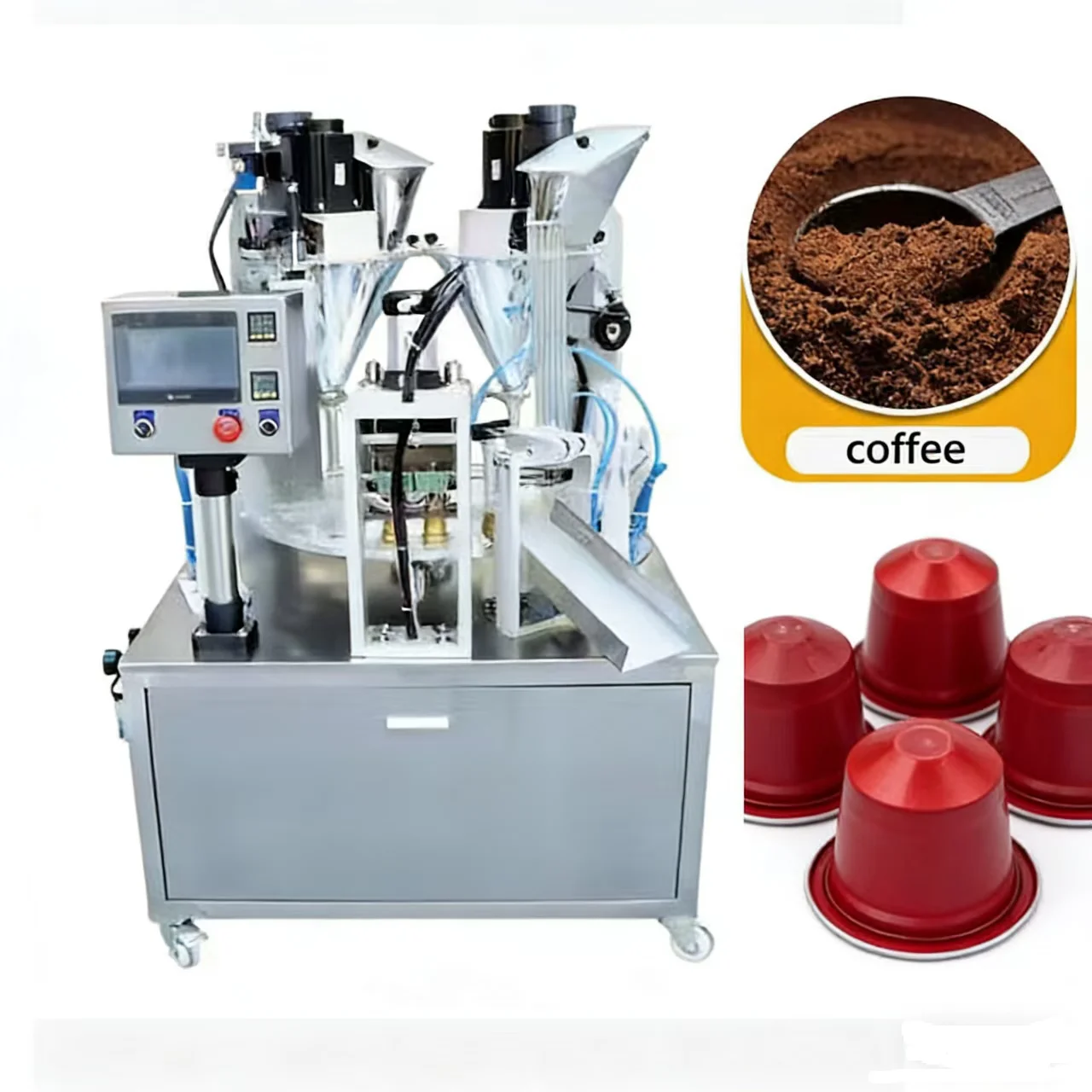 1-20g Fully Automatic Coffee Capsule Filling Machine for Coffee Powder, Tea Powder, Cocoa Powder Filling