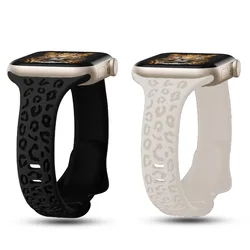 Engraved Strap For Apple Watch Bands 40mm 44mm 41mm 45mm 46 49mm Slim silicone bracelet iwatch series 9 8 7 3 ultra 2 se 10 band