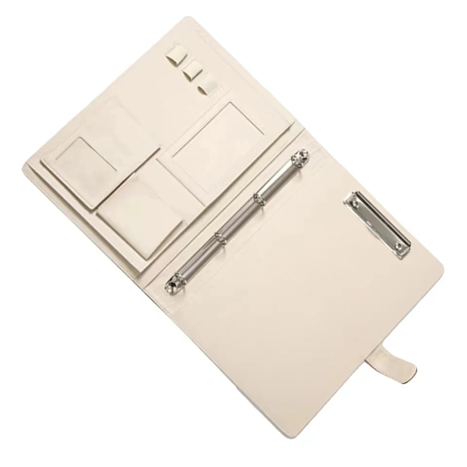 Classeur en cuir PU pour carnet de notes A4, enveloppe de Budget en papier, dossier de fichiers extensible, matériel de documents Chic, anneau à feuilles mobiles pour le bureau