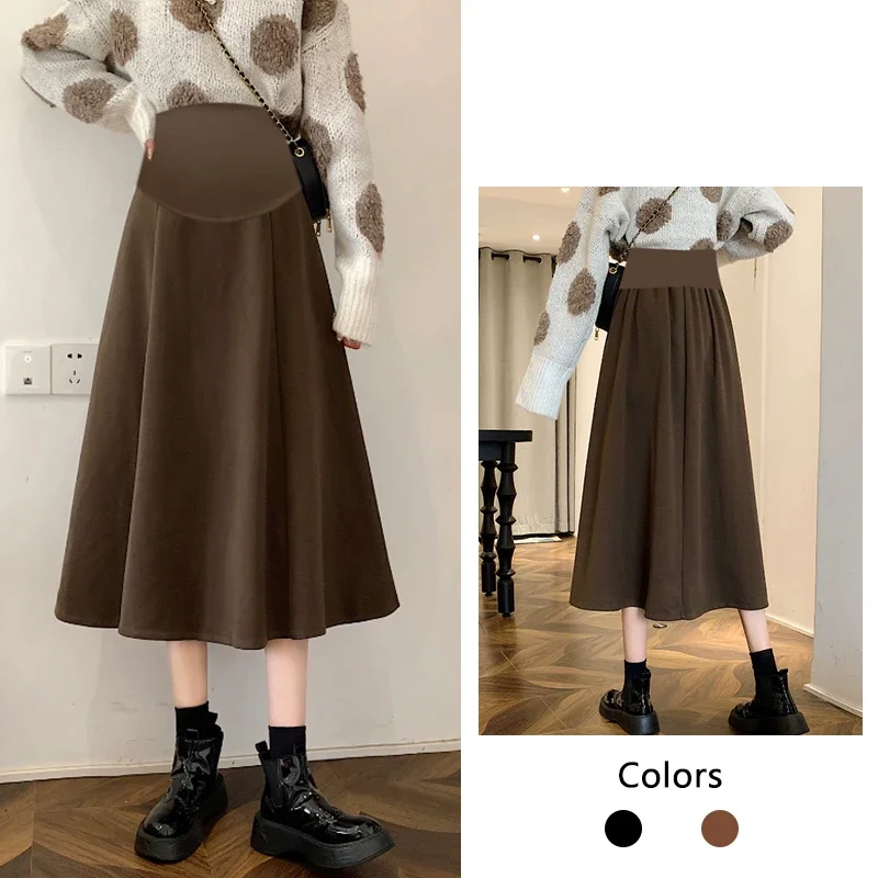 2024 New Fashion Korean Version of The Stretch Maternity Skirt Stomach Lift Skirt Pregnancy Skirt Half Body Pregnant Dress