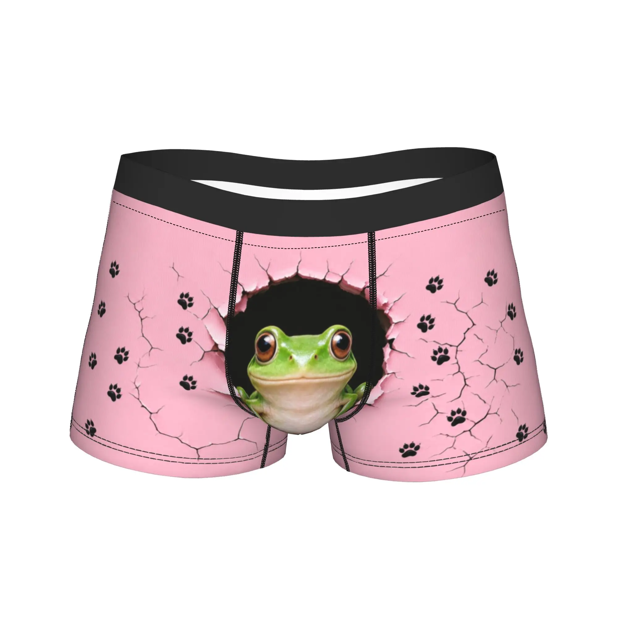 Frog Cute Frog Animal Paw Prints Pink Frog Boxers Gag Gift For Men Humor Underwear Boxer Briefs