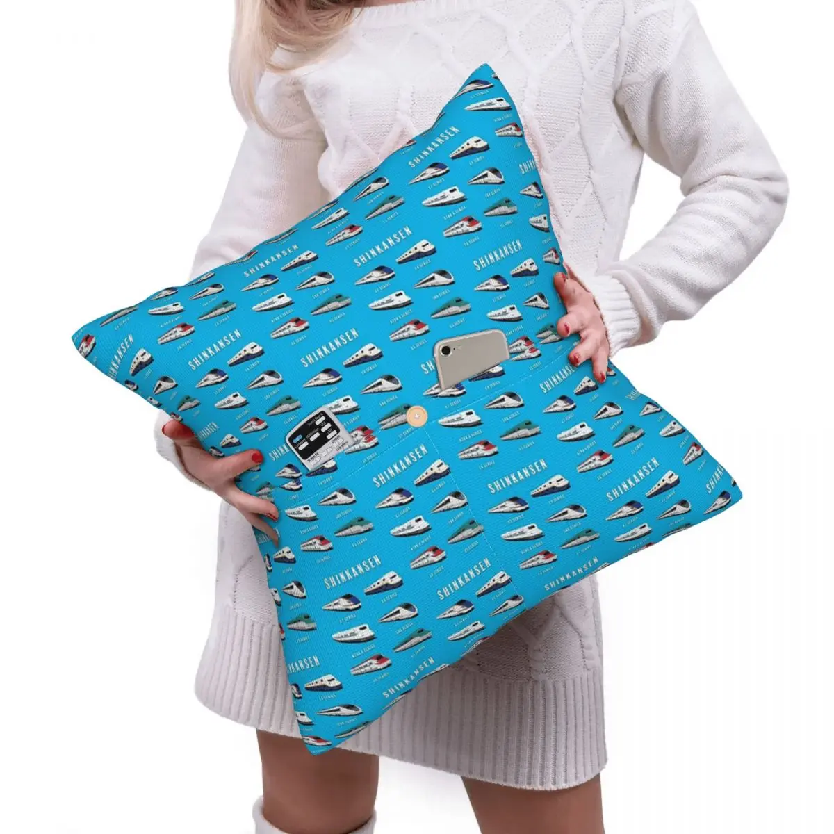 Japanese Shinkansen Bullet Trains Square Linen Pillowcase Cushion Cover Polyester Decorative Bedroom Home Comfort Throw Pillow