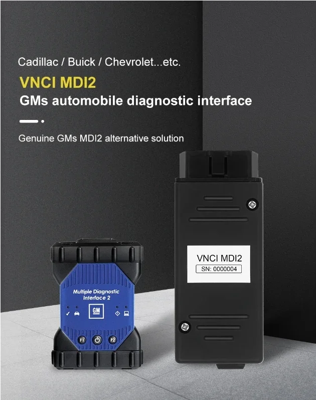 VNCI MDI2 CAN FD DOIP Interface de ferramenta de diagnóstico automático para Cadillac Chevrolet Buick para software Techline Connect (TLC)