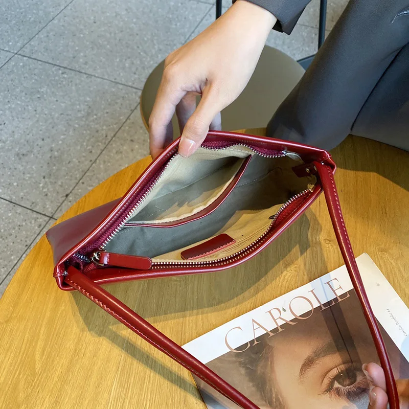 Women's Genuine Grade Leather Shoulder Crossbody Bags High Quality Cowhide Ladies Small Handbag Fashion Female Underarm Bag New