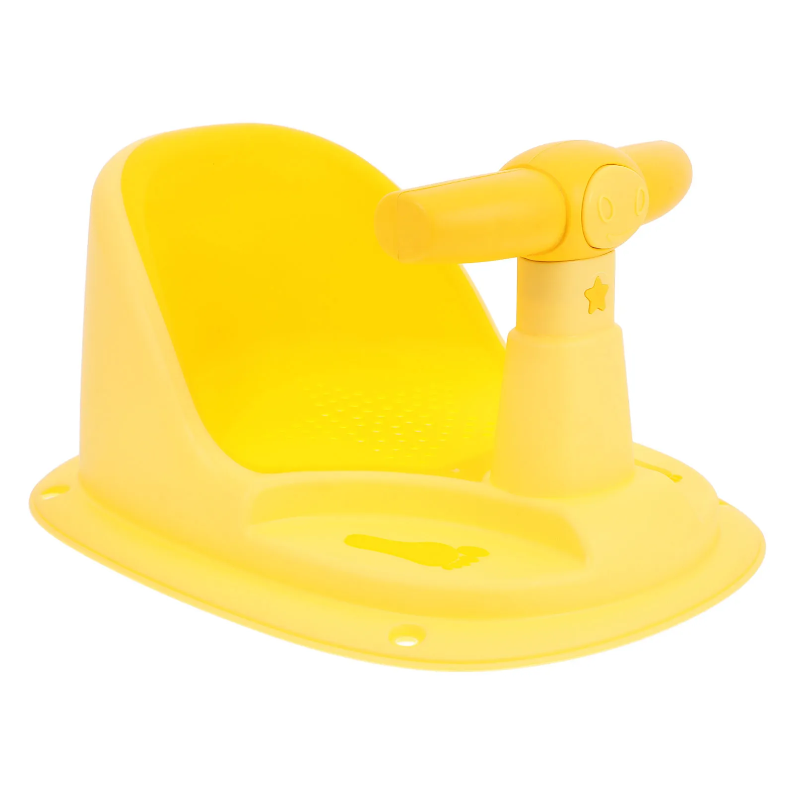 

Baby Bath Seat Infant Shower Chair Yellow Color Non Slip Ergonomic Design Comfortable Bathing Kids Bath Seat Sturdy Construction