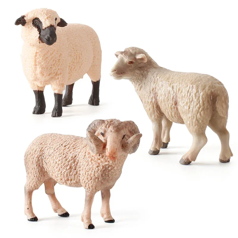1pcs Creative Home Decoration Crafts Ornament Simulated Wildlife Model Toy Figures Mini Cute Sheep Models Toys