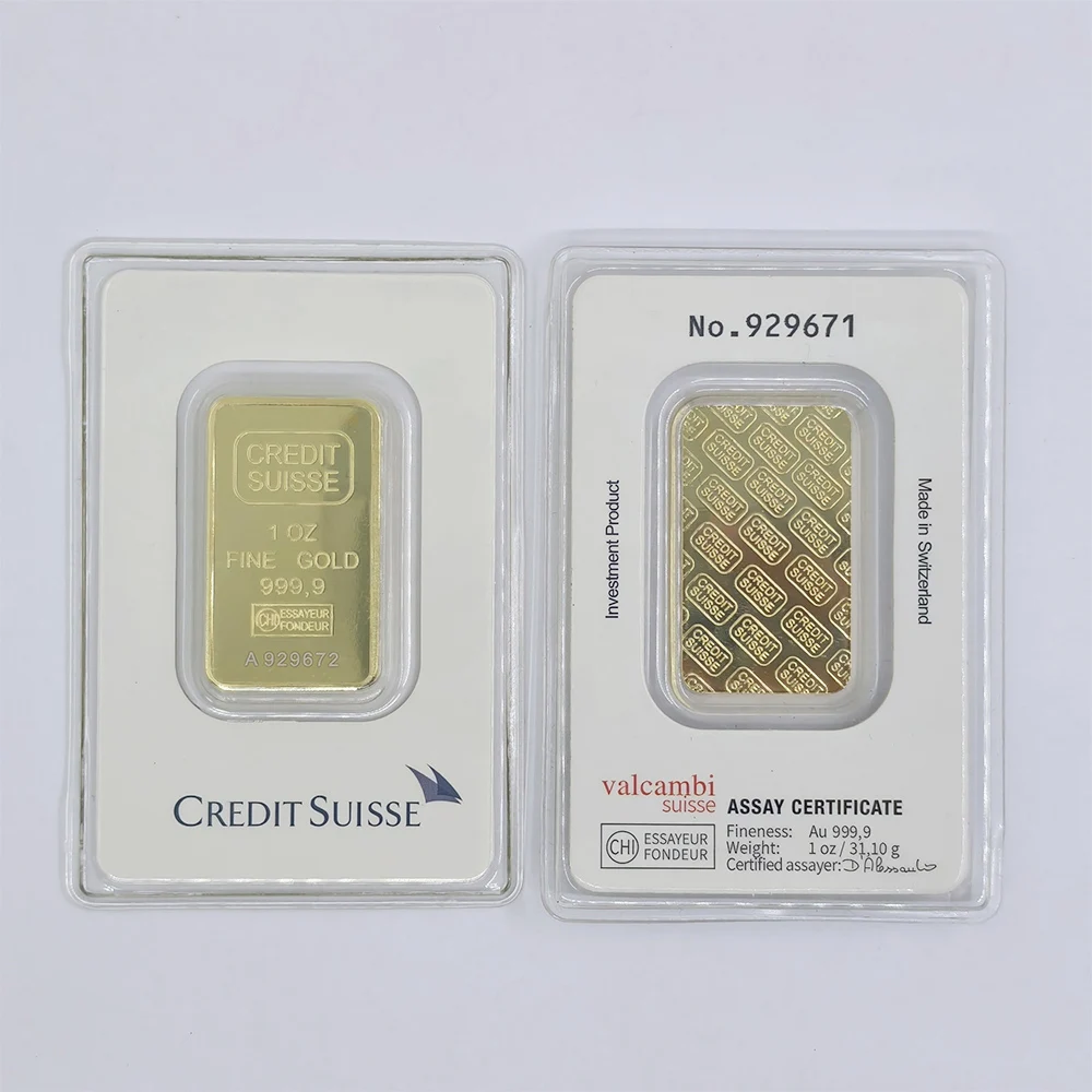 

1oz Gold Plated Bullion Bar with Copper Core Swiss Design Sealed Packaging Unique Serial Number – Ideal Collector's Gift & Craf