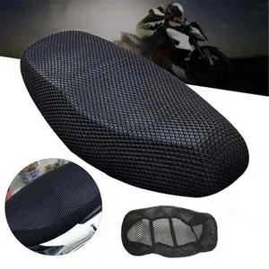 Respirável 3D Mesh Motorcycle Seat Cover, Black Pad, Cicomotor Moto e Scooter Almofada, Anti-Slip Grade Seat Cover 10 principais vendas capa de cela de moto - №10