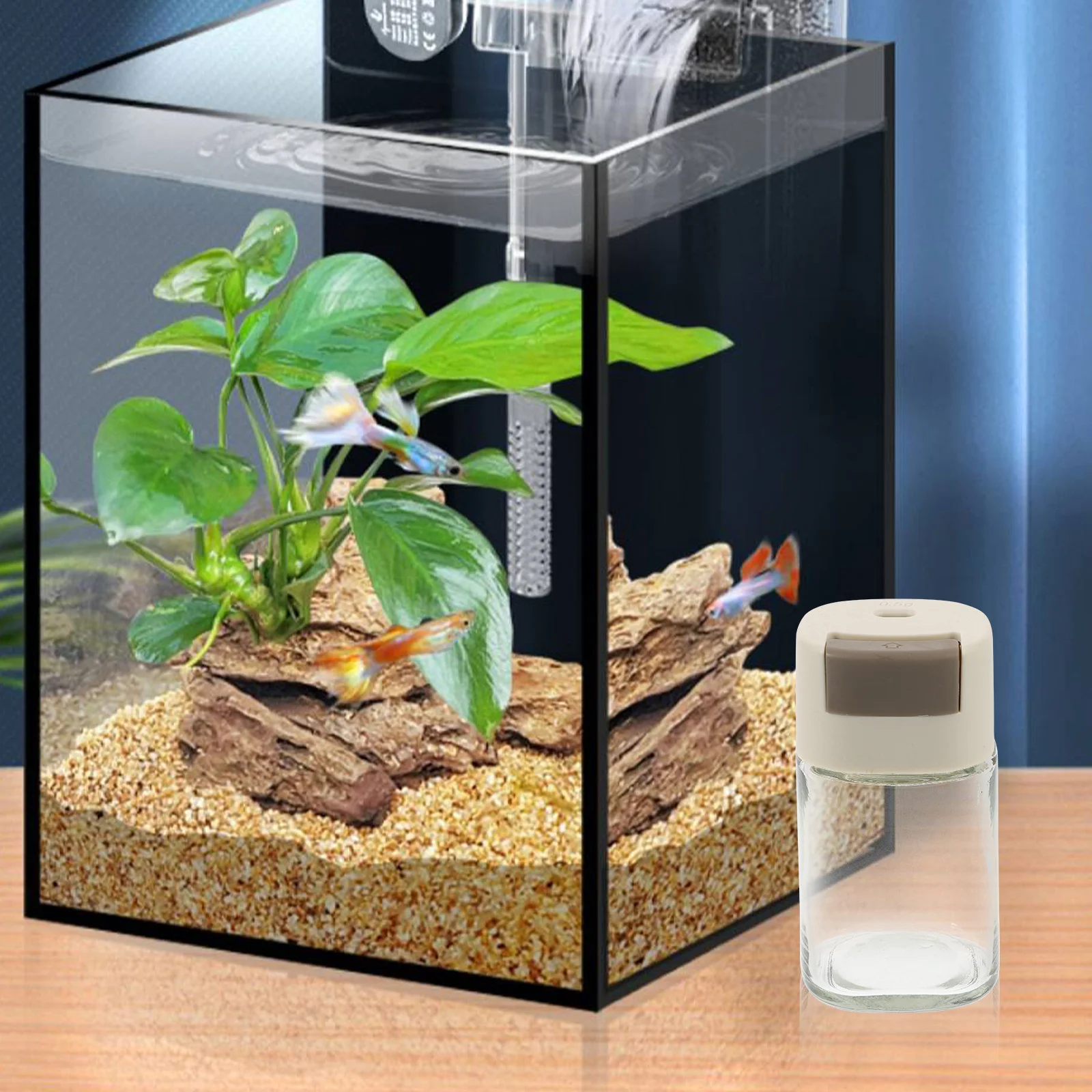 

Fish Feeding Food Bottle Manual Transparent Feeder for Fish Tank Aquarium Food Storage Container Easy Precise Feeding Tool