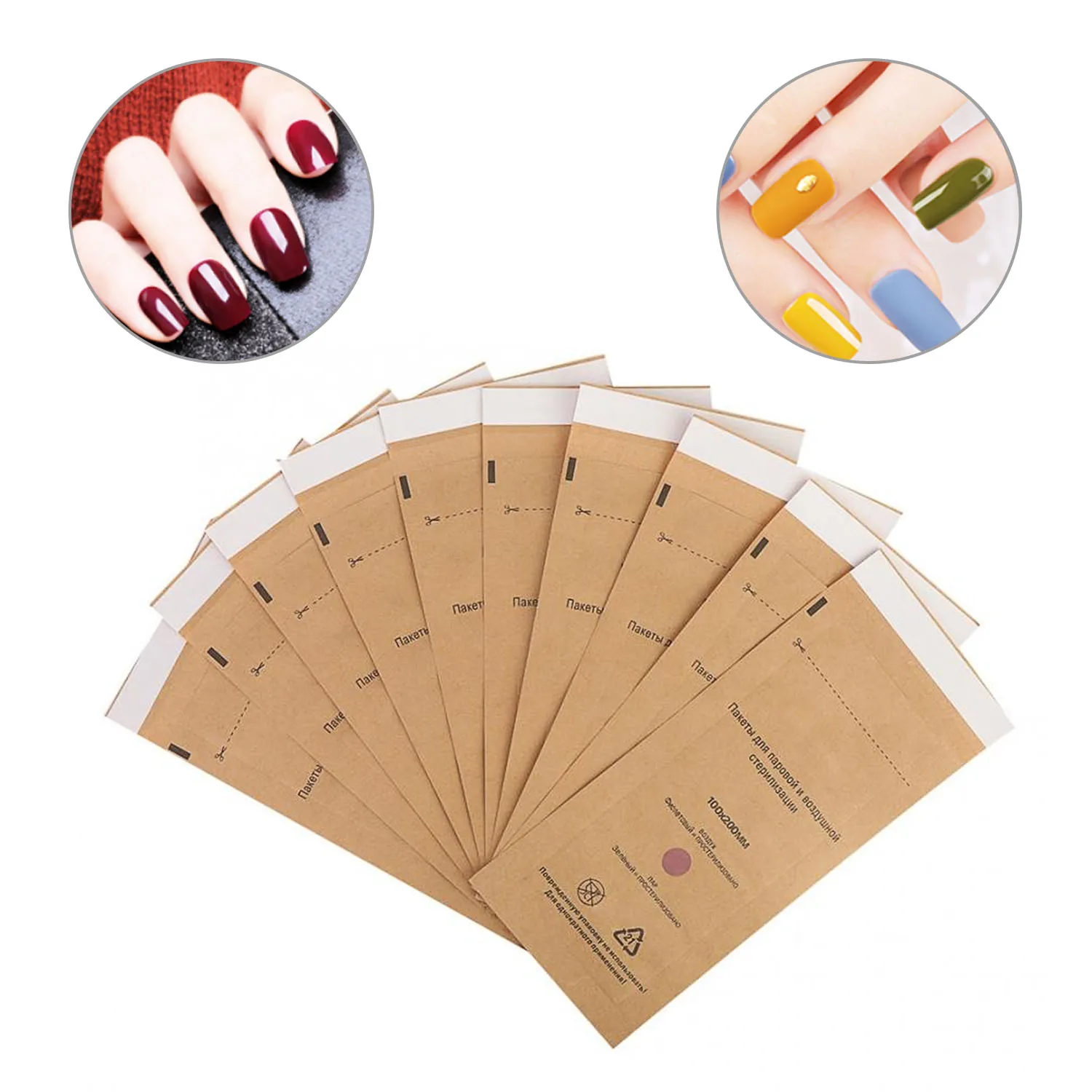 

10PCS Disposable Sterilization Bags Dental Tattoo Nail Art Tool Cosmetics Sterilizer Bag Pouchs Disinfection Machine Accessories