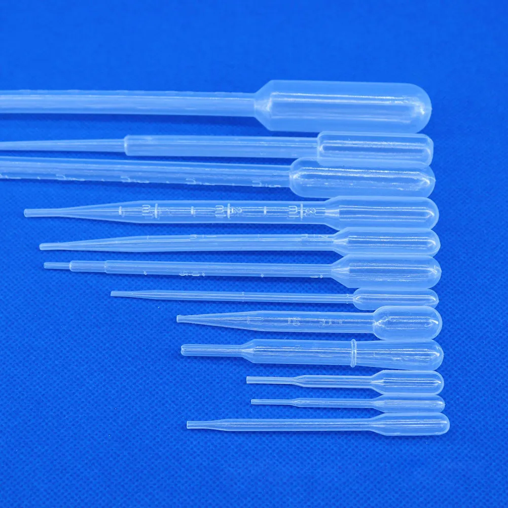 

100 шт. мягких гибких пластиковых пипеток объемом 3 мл с градуировкой, одноразовые пипетки для эфирных масел, косметики, парфюмерии