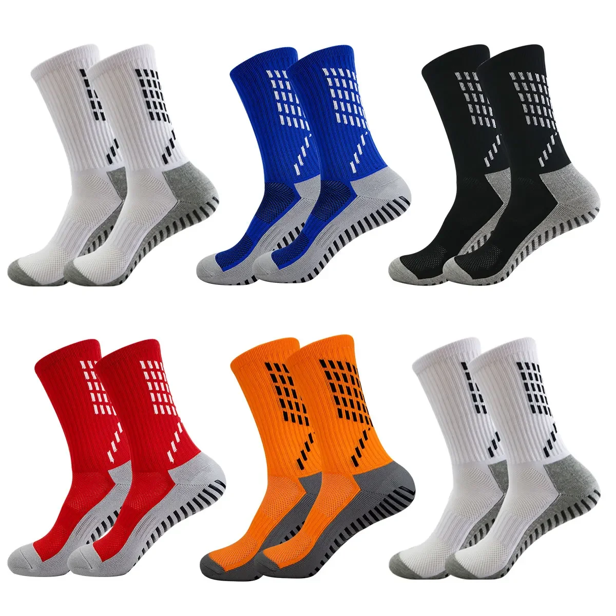 

Профессиональные Нескользящие футбольные носки, быстросохнущие дышащие Компрессионные носки, велосипедные носки, спортивные носки для улицы, 1 пара