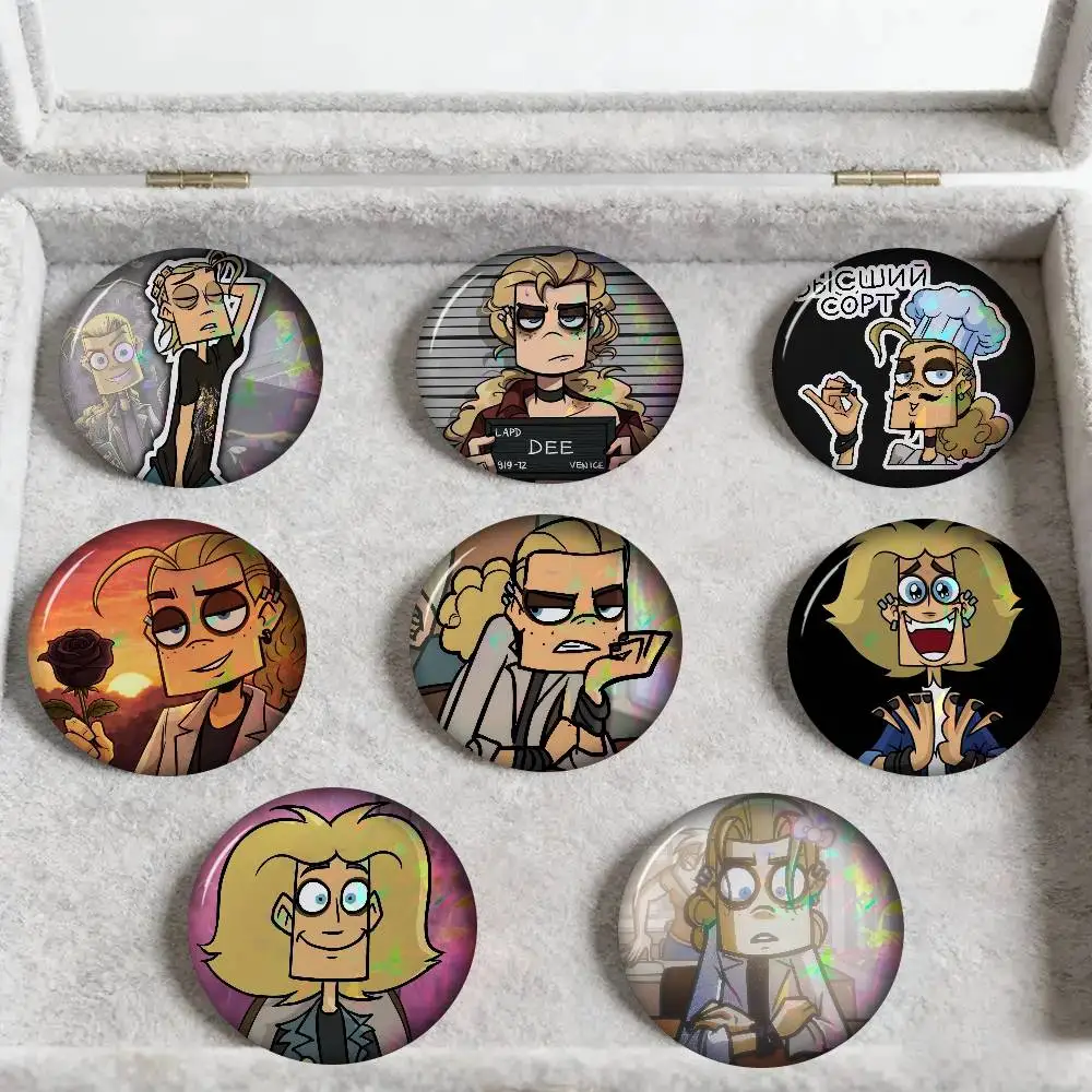Cool Art Metal Family Dee Round   Handmade Brooch Cartoon Cosplay Badge On Backpack Jewelry Accessories Gifts