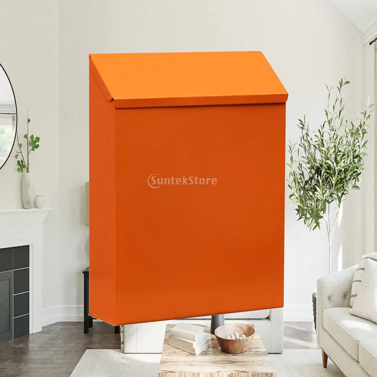 Modern Wall Mount Mailbox Large Capacity Iron Drop Box Secure Letter Holder for Outdoor Residential Gate Office