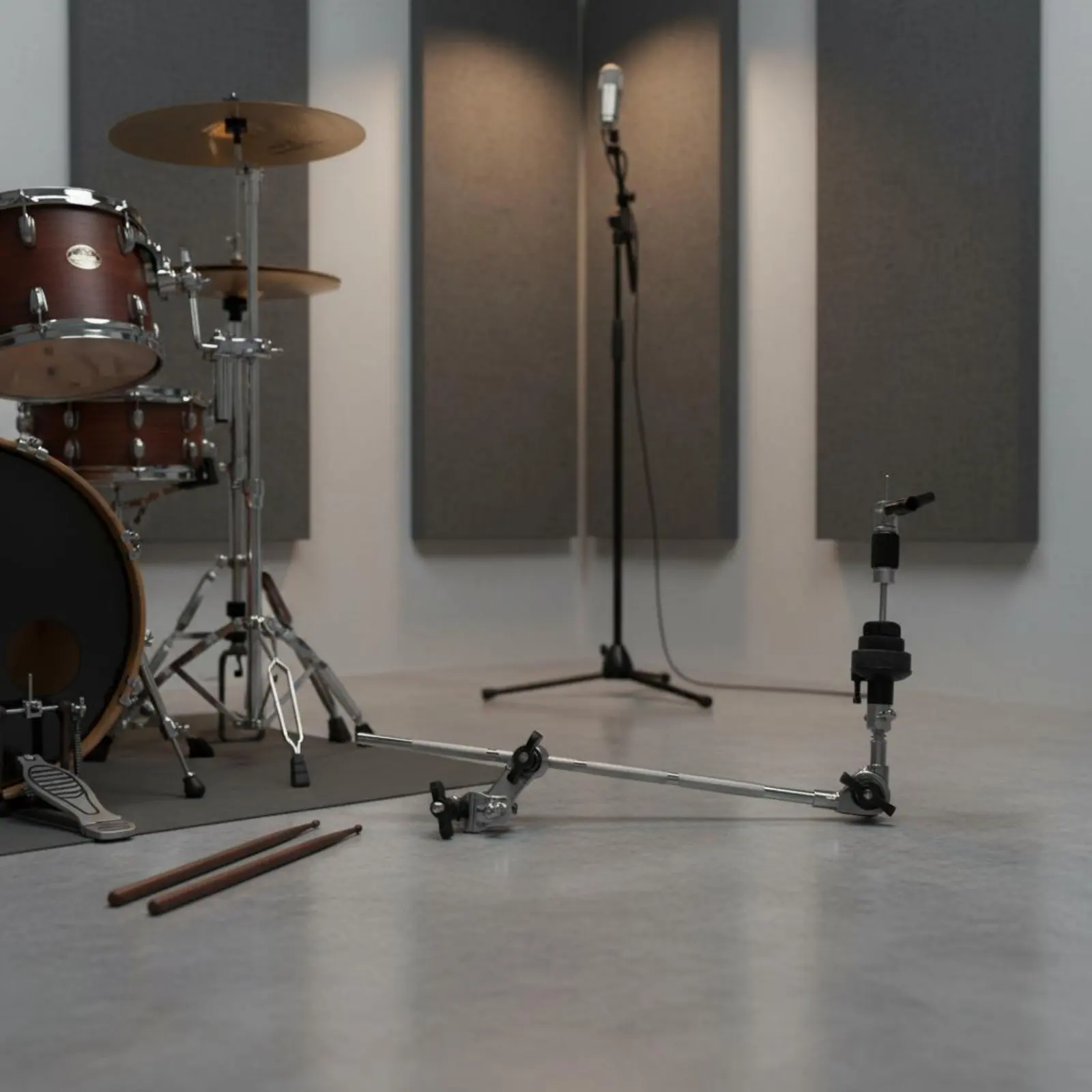 Auxiliary Hi-Hat Stand Adjustable Tension Auxiliary Hi-Hat Extension Drum Hardware Versatile Mounting for Studio Studio